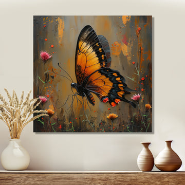 Vintage yellow and black Butterfly gardens - Yellow Butterfly Wall Art